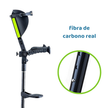 Cargar imagen en el visor de la galería, Muleta Canadiense Ergobaum Adulto - Black Mamba (Fibra de Carbono)