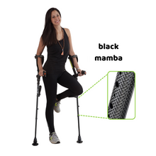 Cargar imagen en el visor de la galería, Muleta Canadiense Ergobaum Adulto - Black Mamba (Fibra de Carbono)