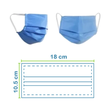 Cargar imagen en el visor de la galería, Cubrebocas Plisado de 3 capas (Paquete con 50 piezas)