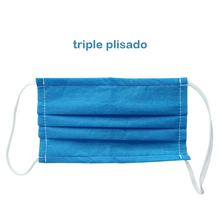 Cargar imagen en el visor de la galería, Cubrebocas Plisado de 3 capas (Paquete con 50 piezas)