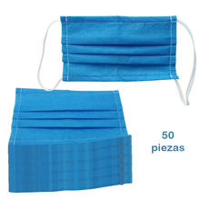 Cargar imagen en el visor de la galería, Cubrebocas Plisado de 3 capas (Paquete con 50 piezas)