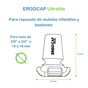 Regatón Ergocap - para muleta Ergobaum (Ultralite) 1 Pza